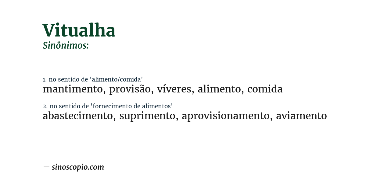 Sinônimo de vitualha