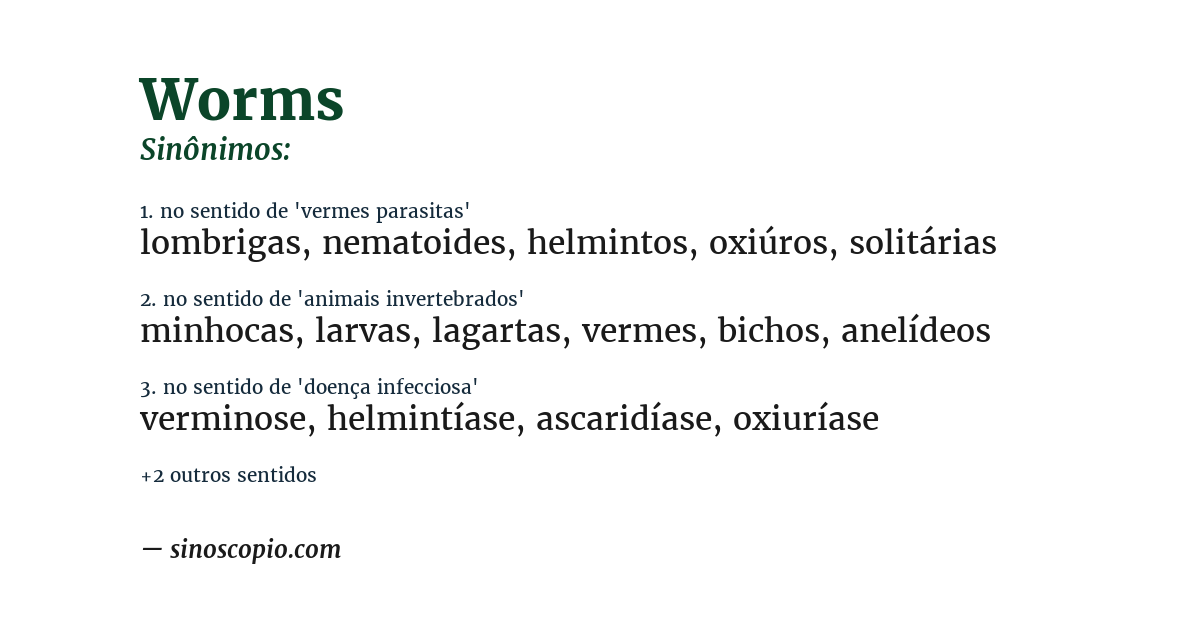 Sinônimo de worms