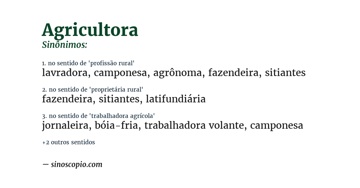 Sinônimo de agricultora