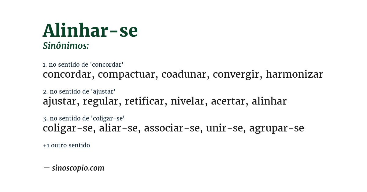 Sinônimo de alinhar-se