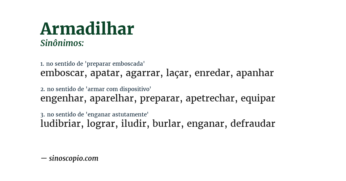 Sinônimo de armadilhar