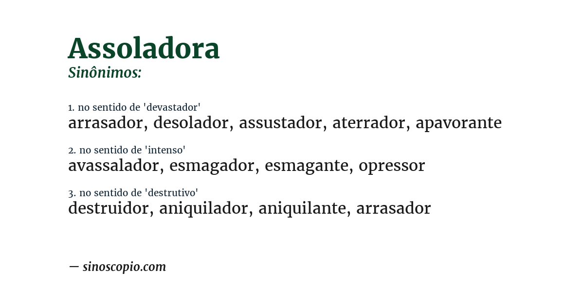 Sinônimo de assoladora