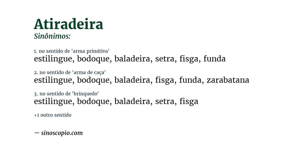 Sinônimo de atiradeira