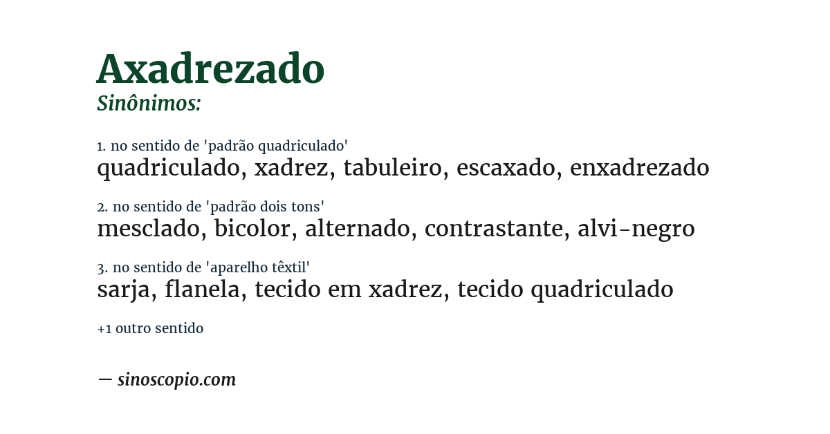 Sinônimo de axadrezado