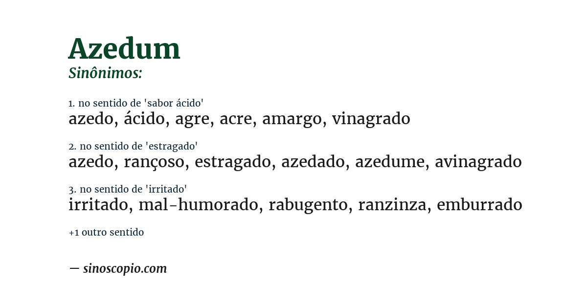 Sinônimo de azedum