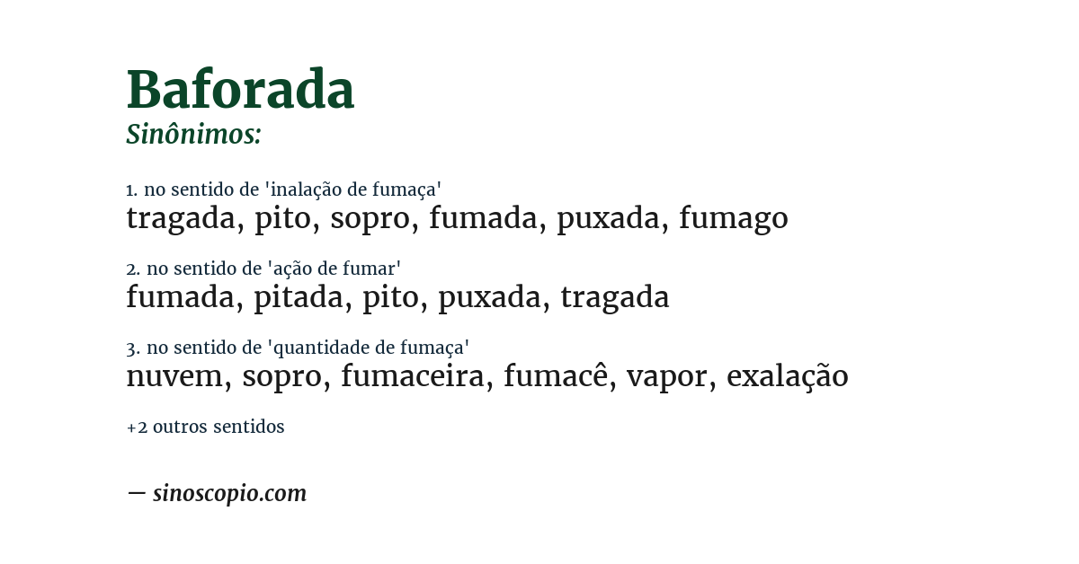 Sinônimo de baforada