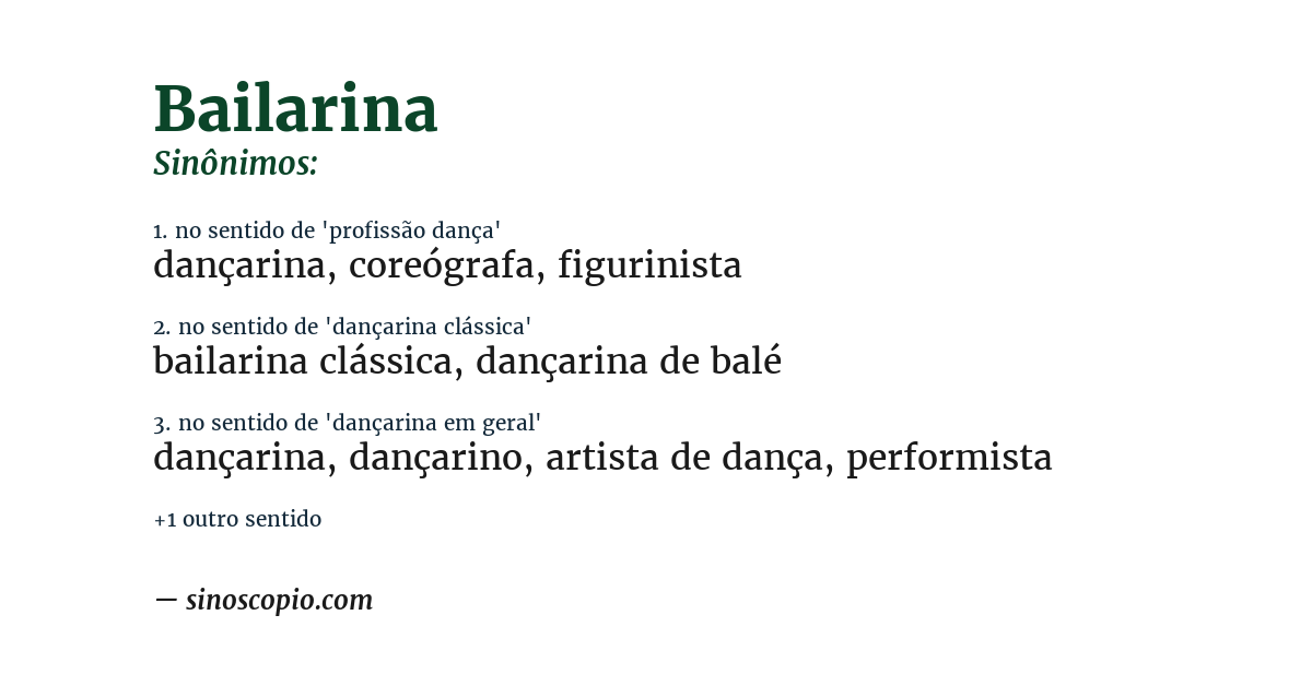 Sinônimo de bailarina