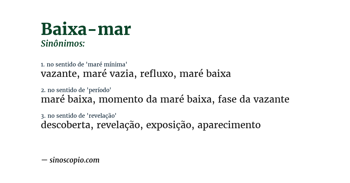 Sinônimo de baixa-mar