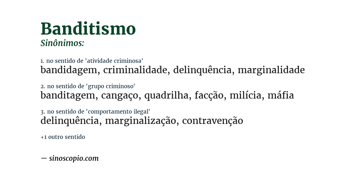 Sinônimo de banditismo
