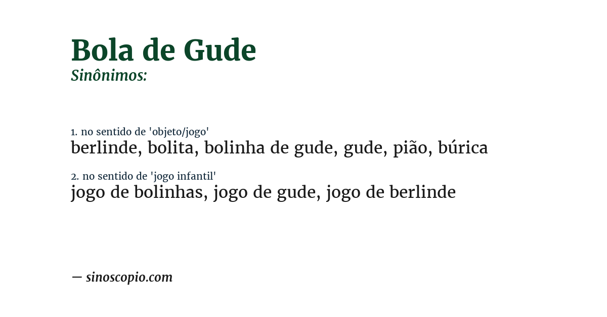 Sinônimo de bola de gude