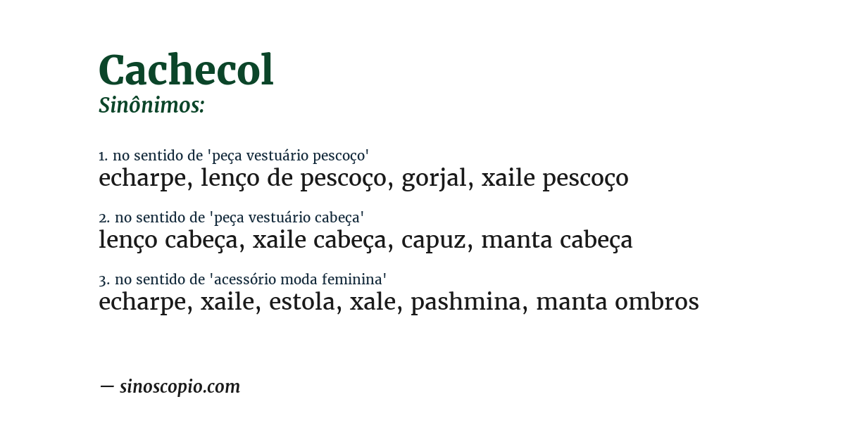 Sinônimo de cachecol