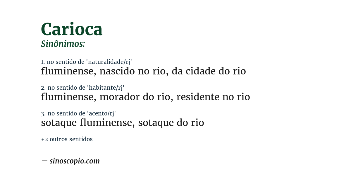 Sinônimo de carioca