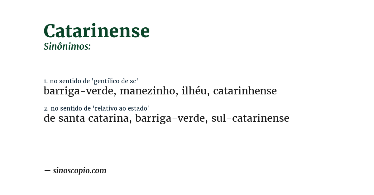 Sinônimo de catarinense