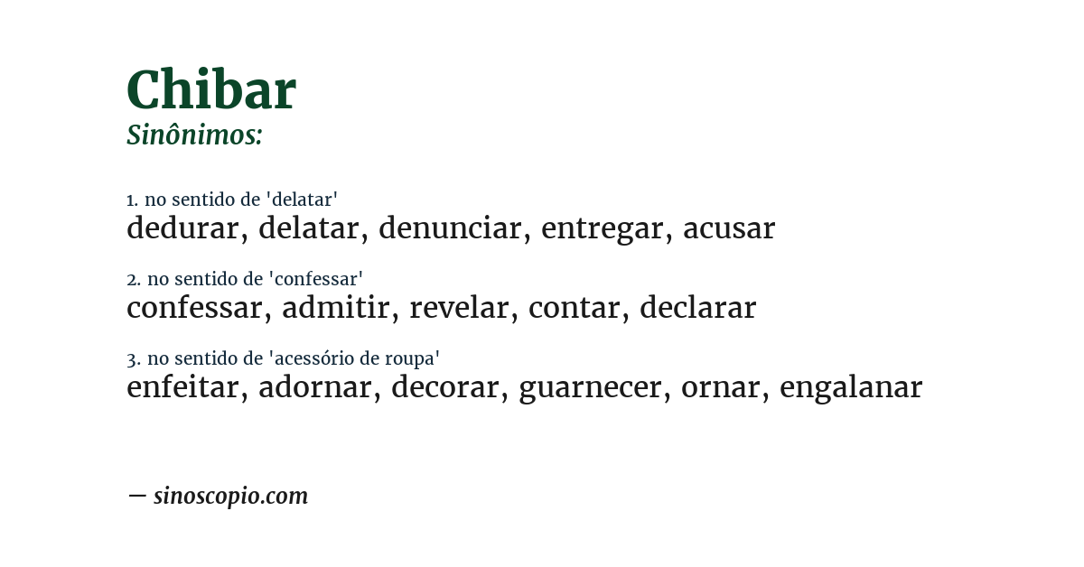 Sinônimo de chibar