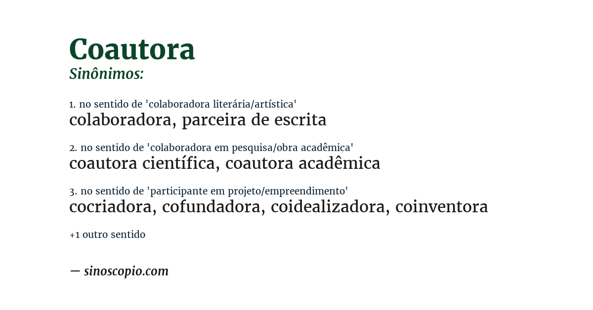 Sinônimo de coautora