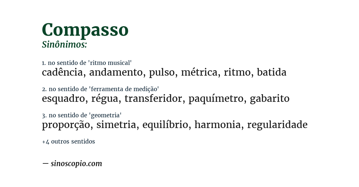Sinônimo de compasso