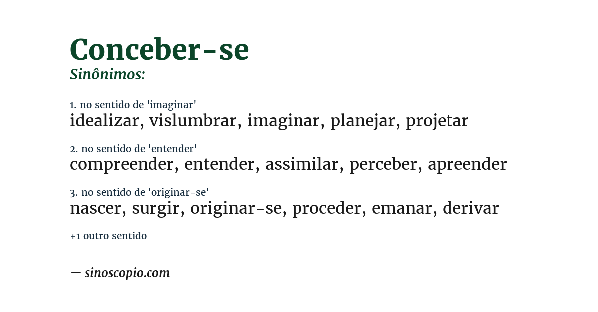Sinônimo de conceber-se