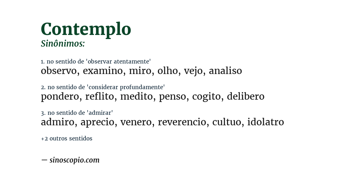 Sinônimo de contemplo
