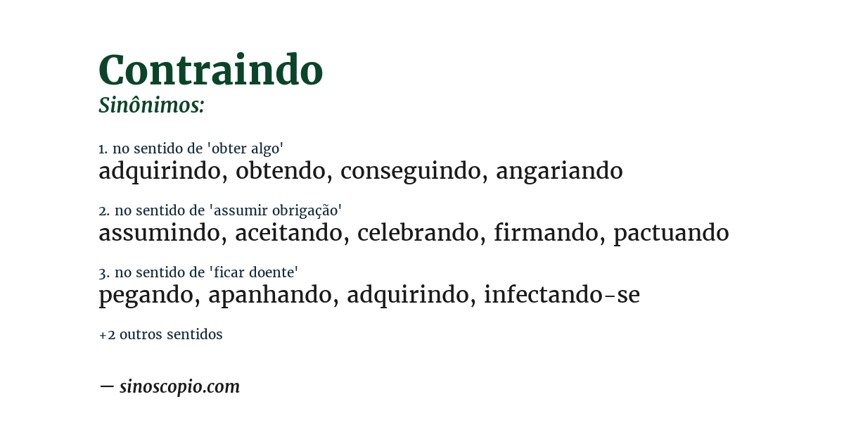 Sinônimo de contraindo