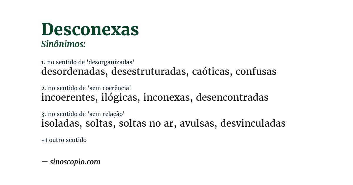 Sinônimo de desconexas