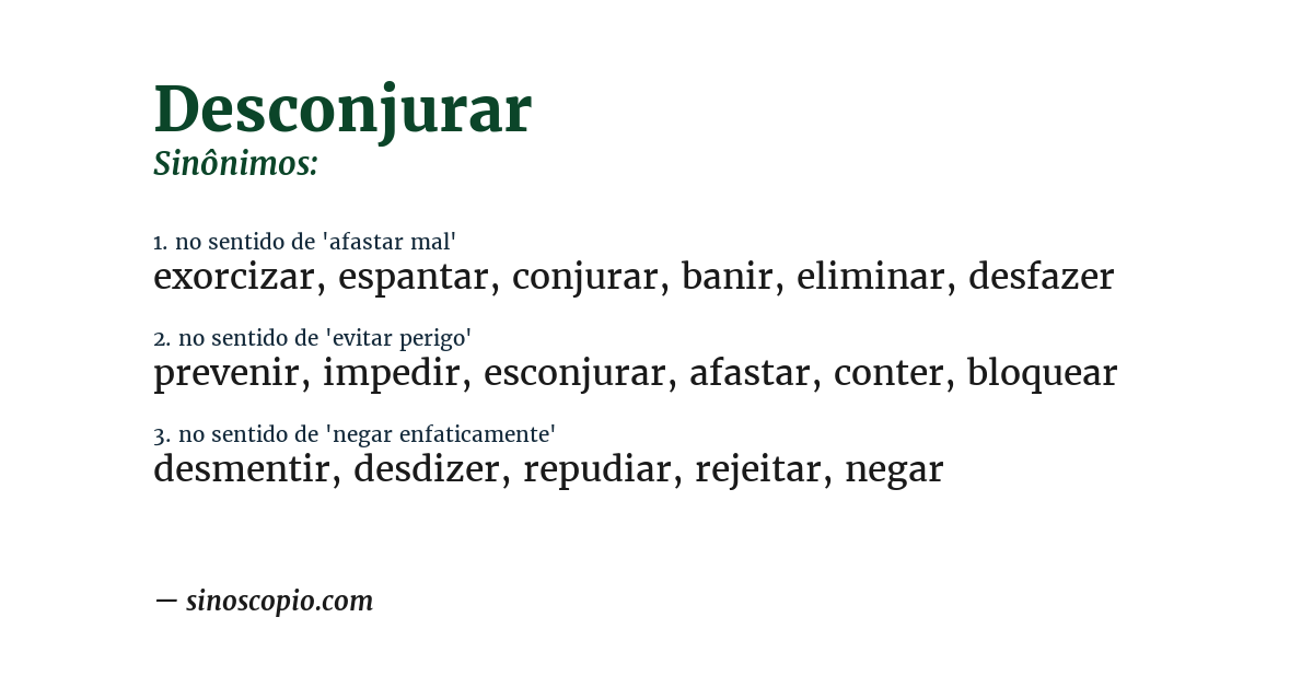 Sinônimo de desconjurar