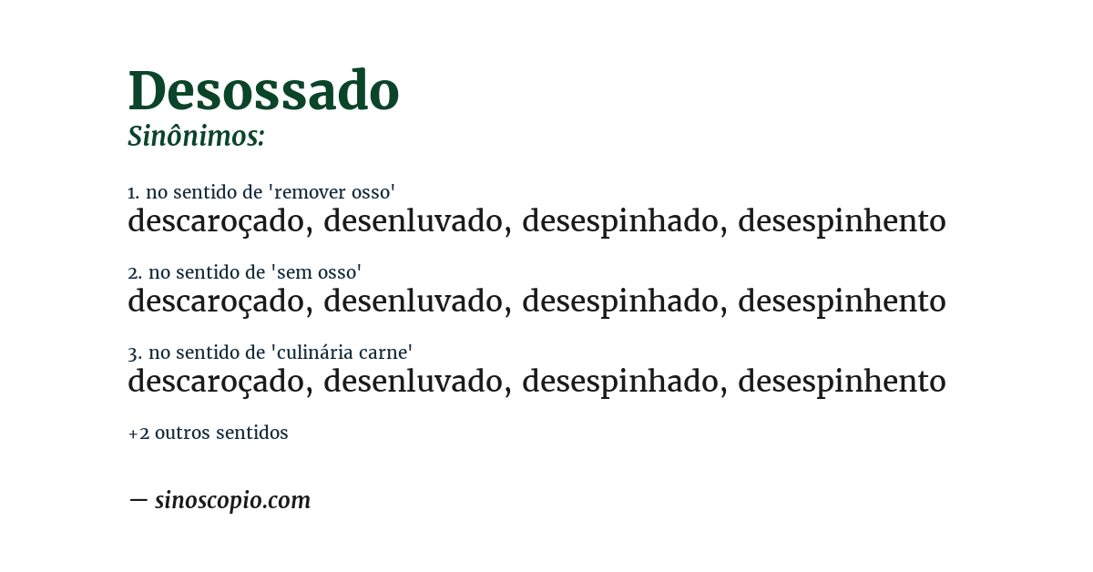 Sinônimo de desossado