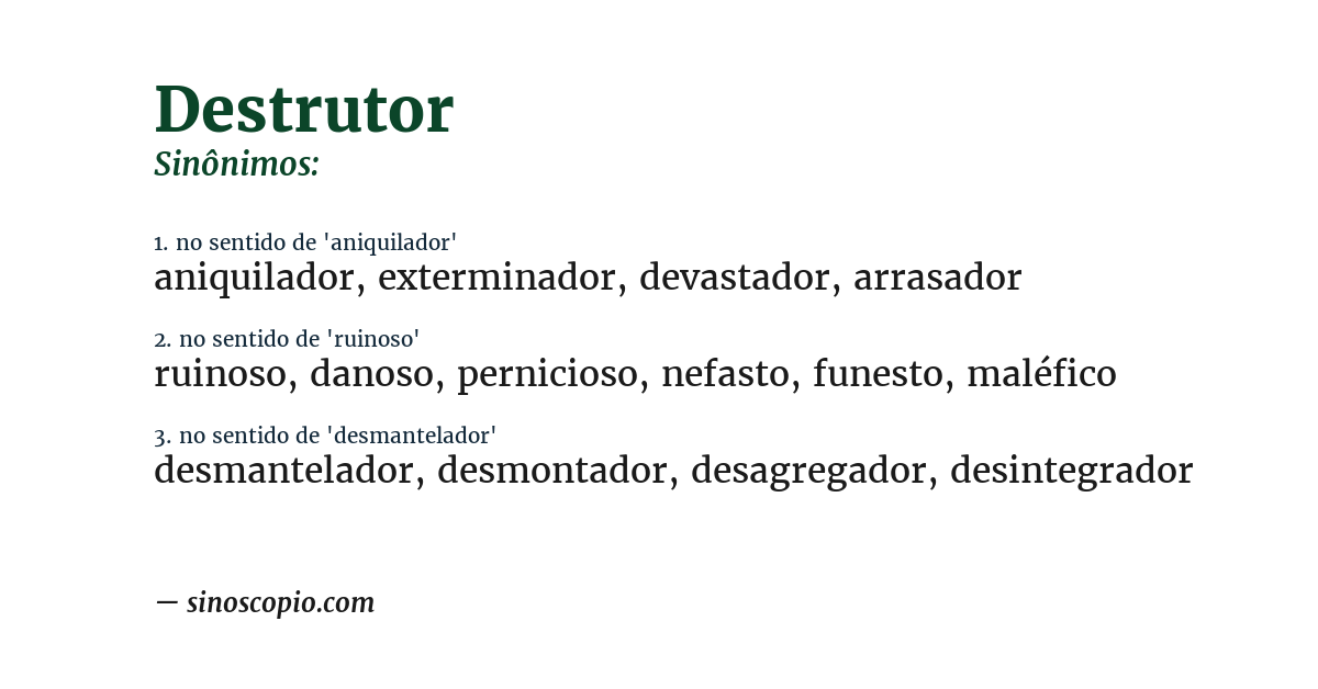 Sinônimo de destrutor