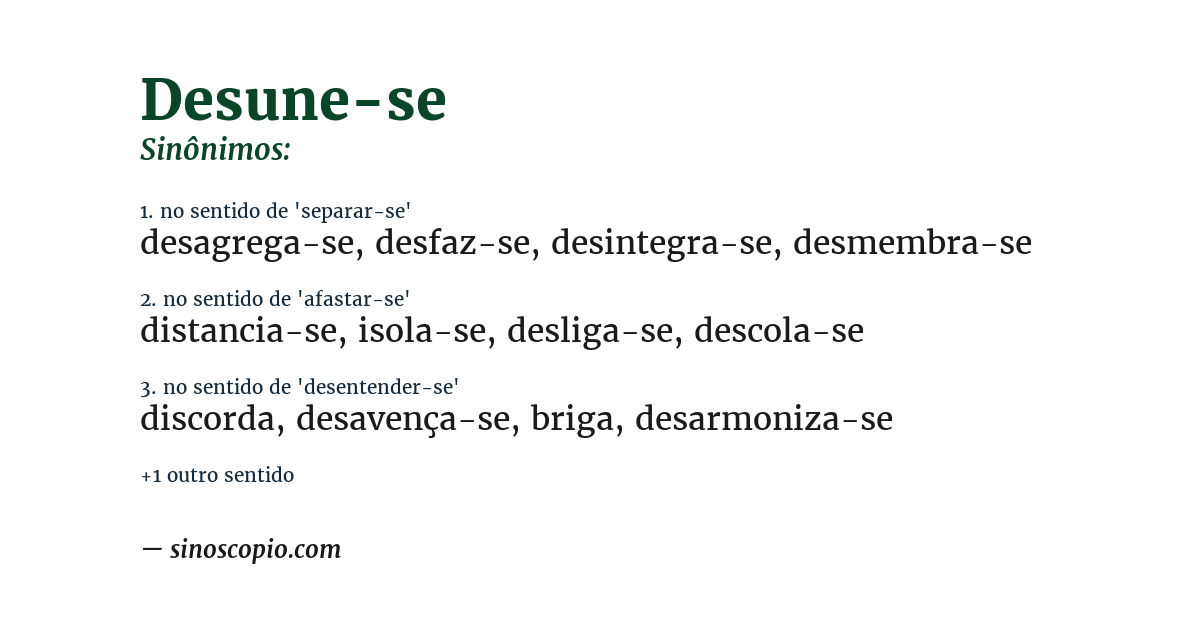 Sinônimo de desune-se