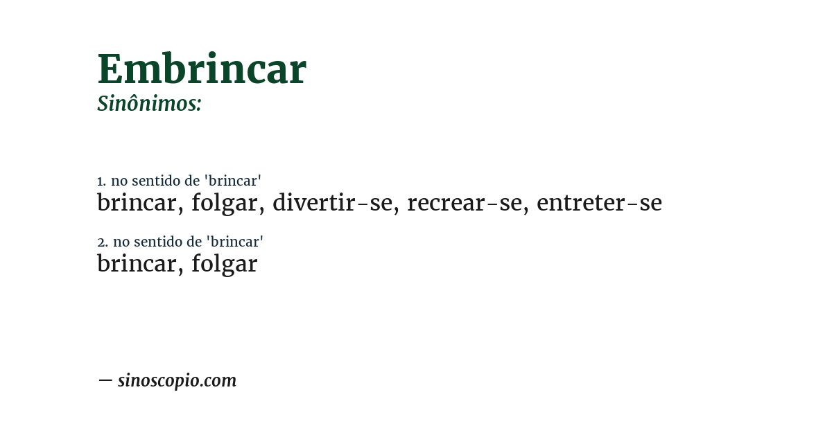Sinônimo de embrincar