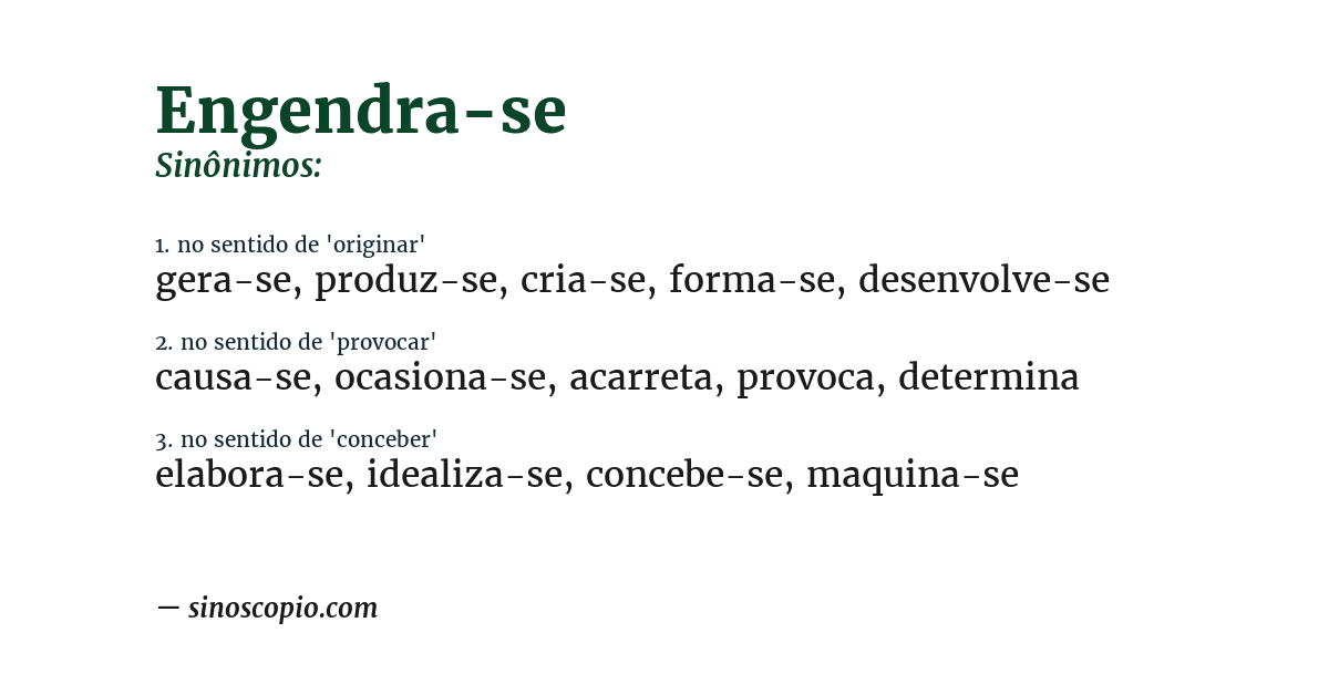 Sinônimo de engendra-se
