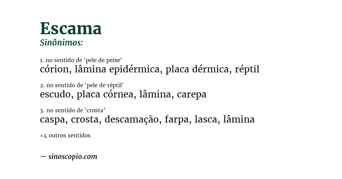 Sinônimo de escama