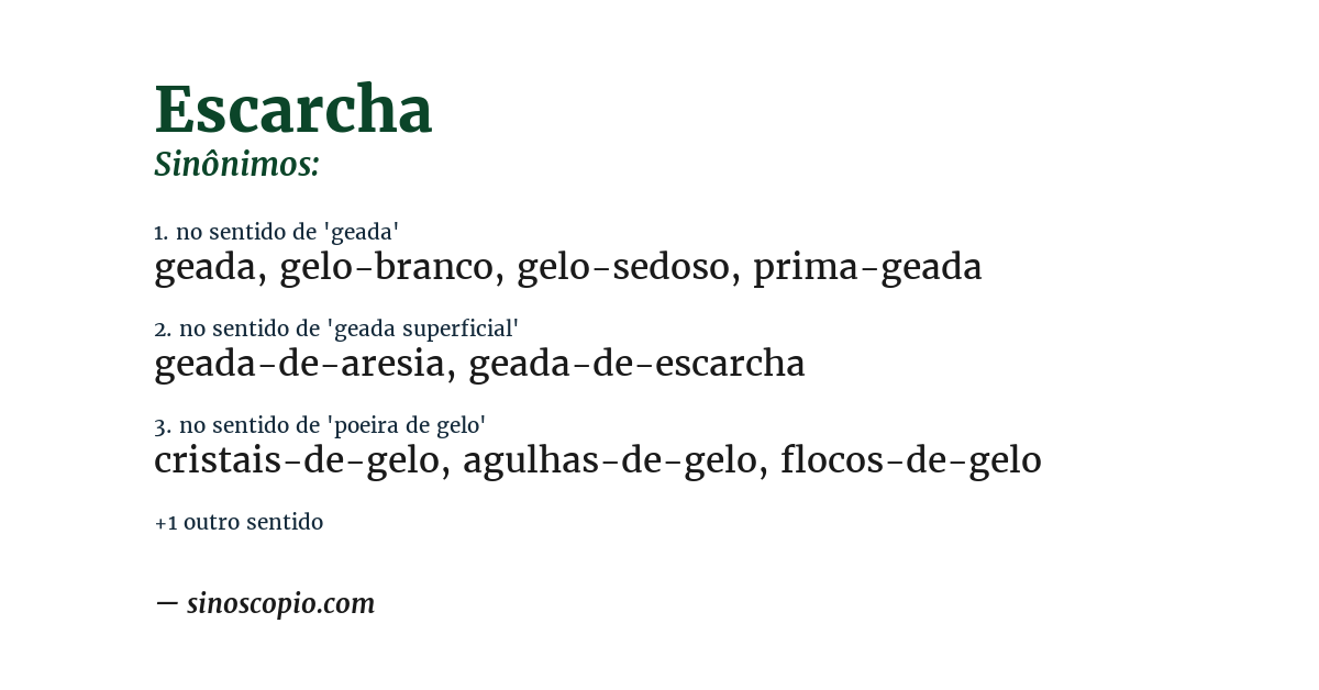 Sinônimo de escarcha