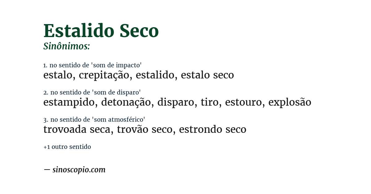 Sinônimo de estalido seco