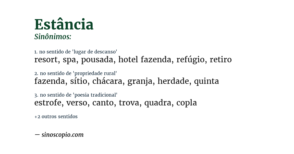 Sinônimo de estância