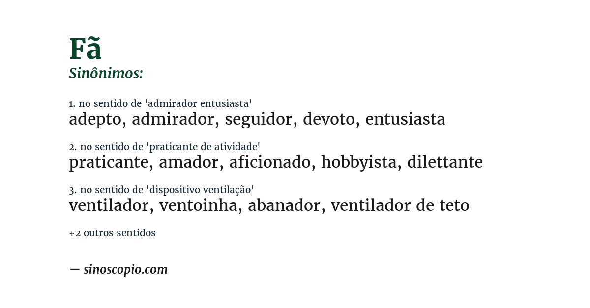 Sinônimo de fã