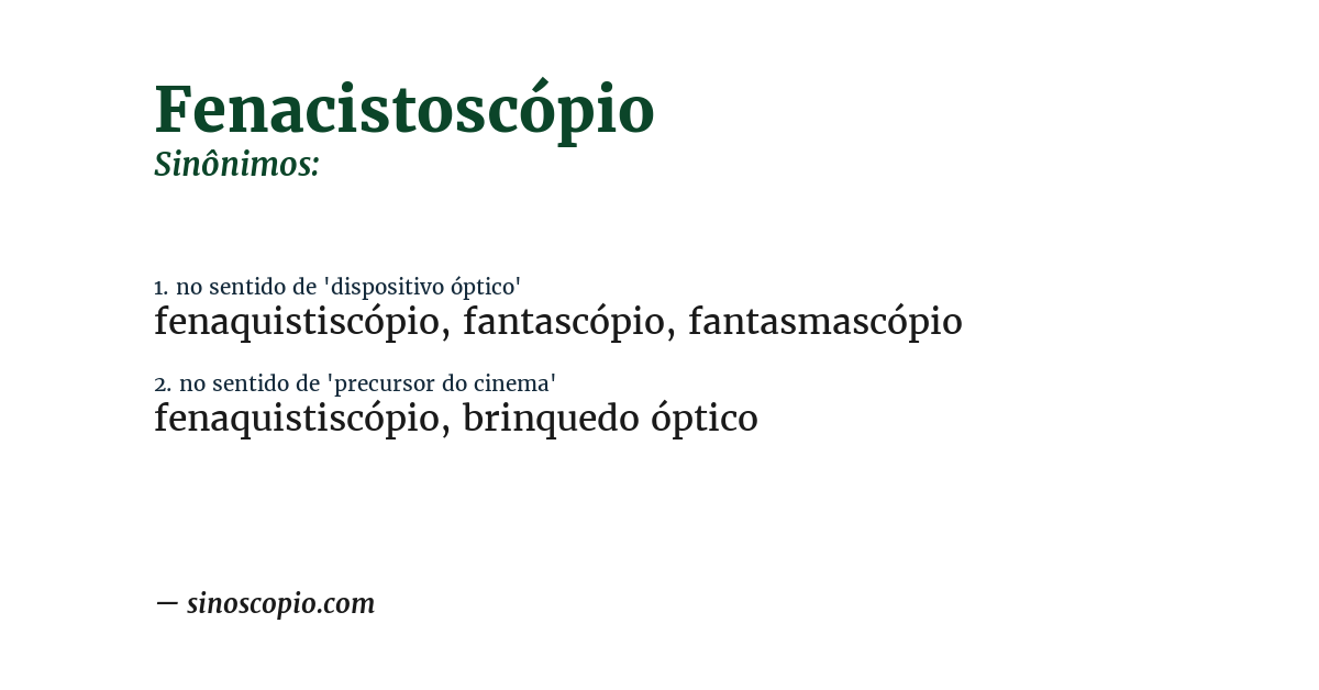 Sinônimo de fenacistoscópio