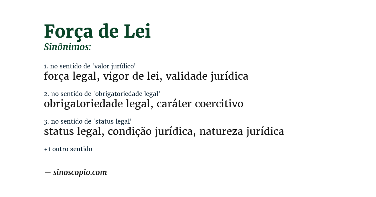 Sinônimo de força de lei