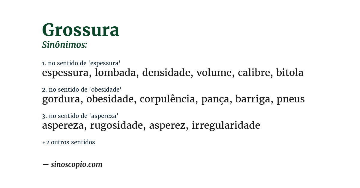 Sinônimo de grossura