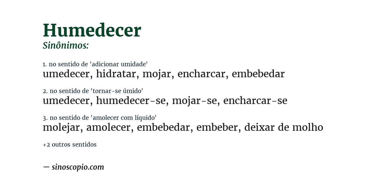 Sinônimo de humedecer
