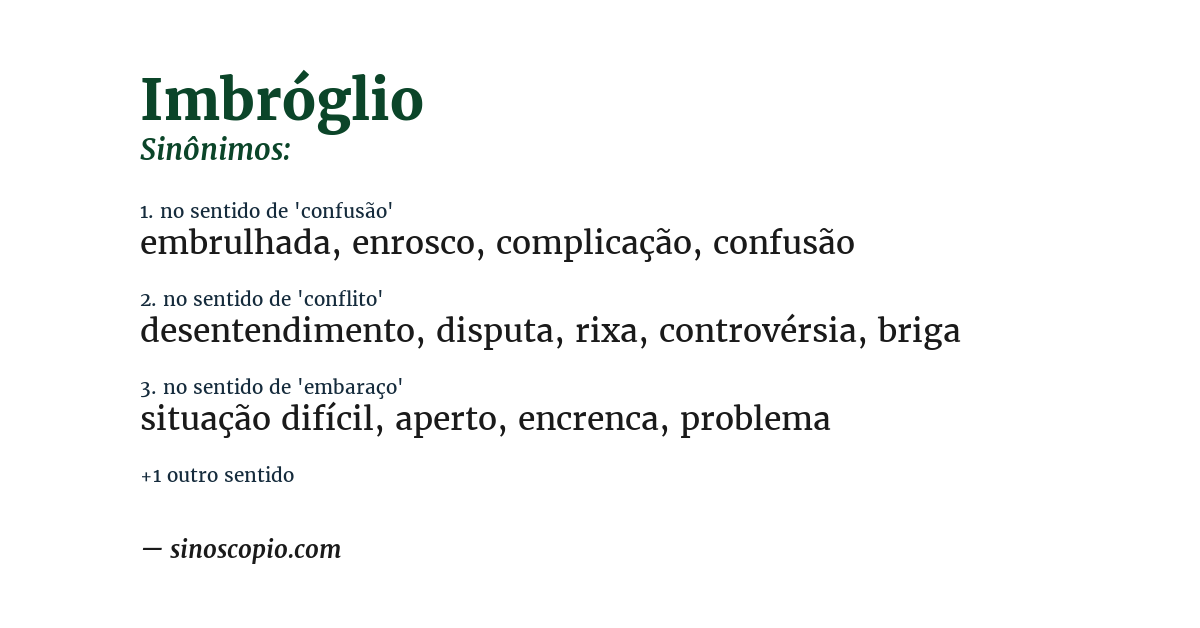 Sinônimo de imbróglio