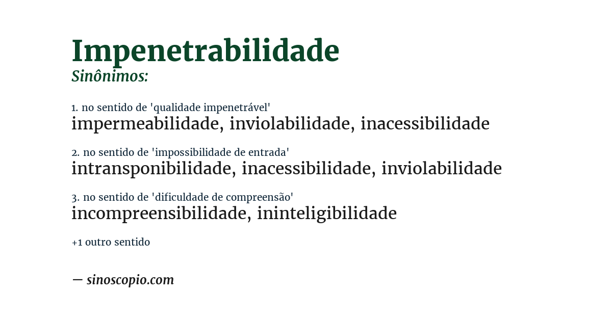 Sinônimo de impenetrabilidade