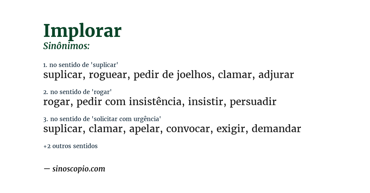 Sinônimo de implorar