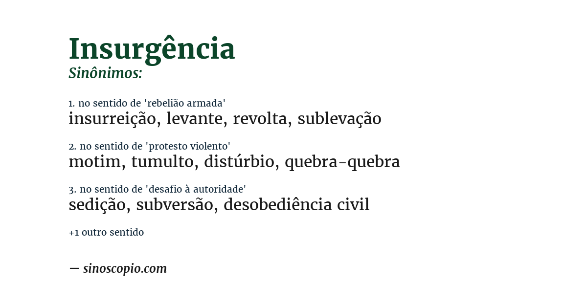 Sinônimo de insurgência