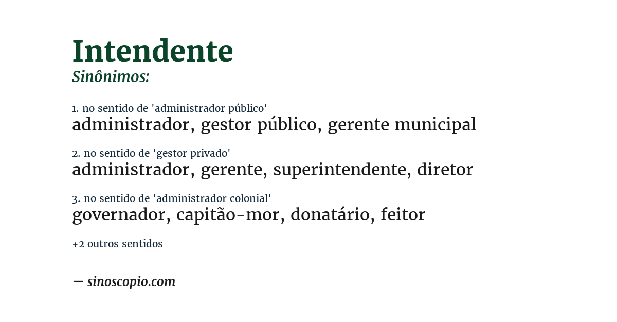 Sinônimo de intendente