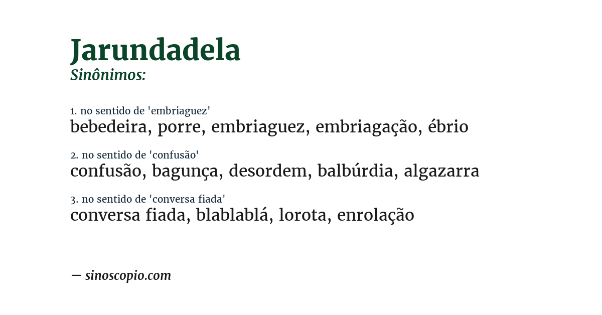 Sinônimo de jarundadela