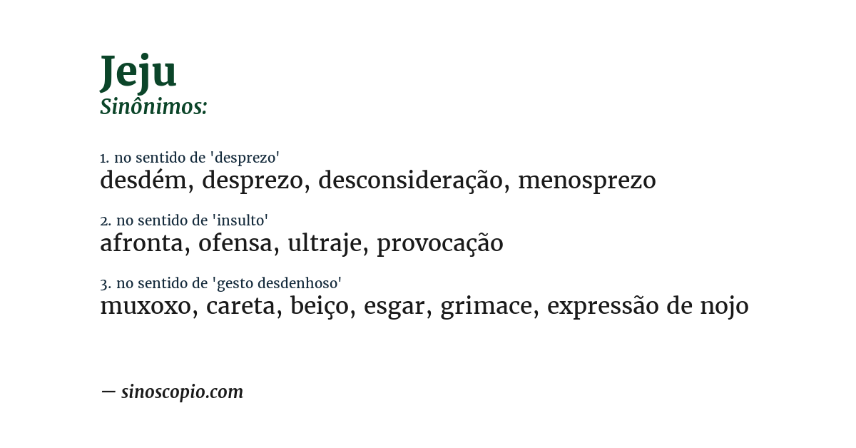 Sinônimo de jeju