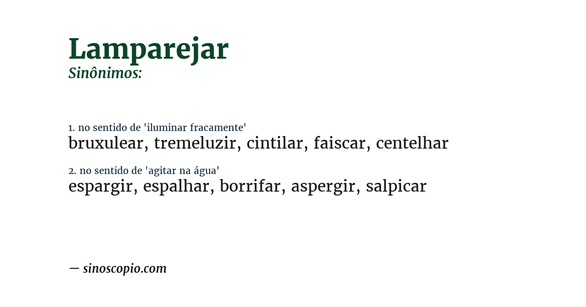 Sinônimo de lamparejar