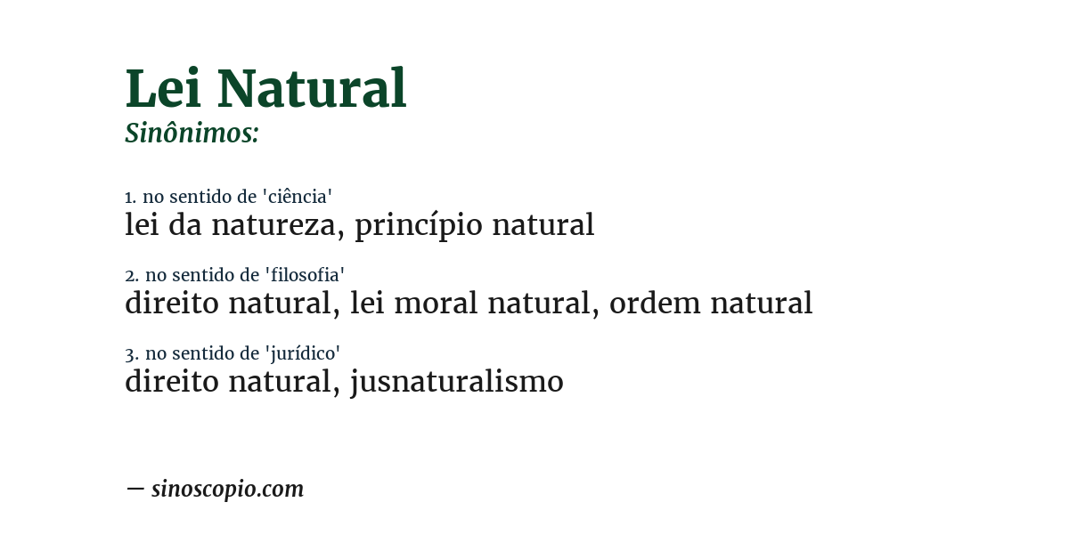 Sinônimo de lei natural