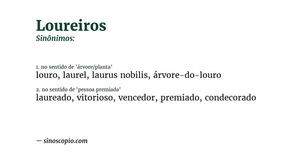 Sinônimo de loureiros