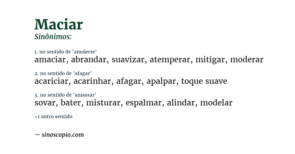 Sinônimo de maciar